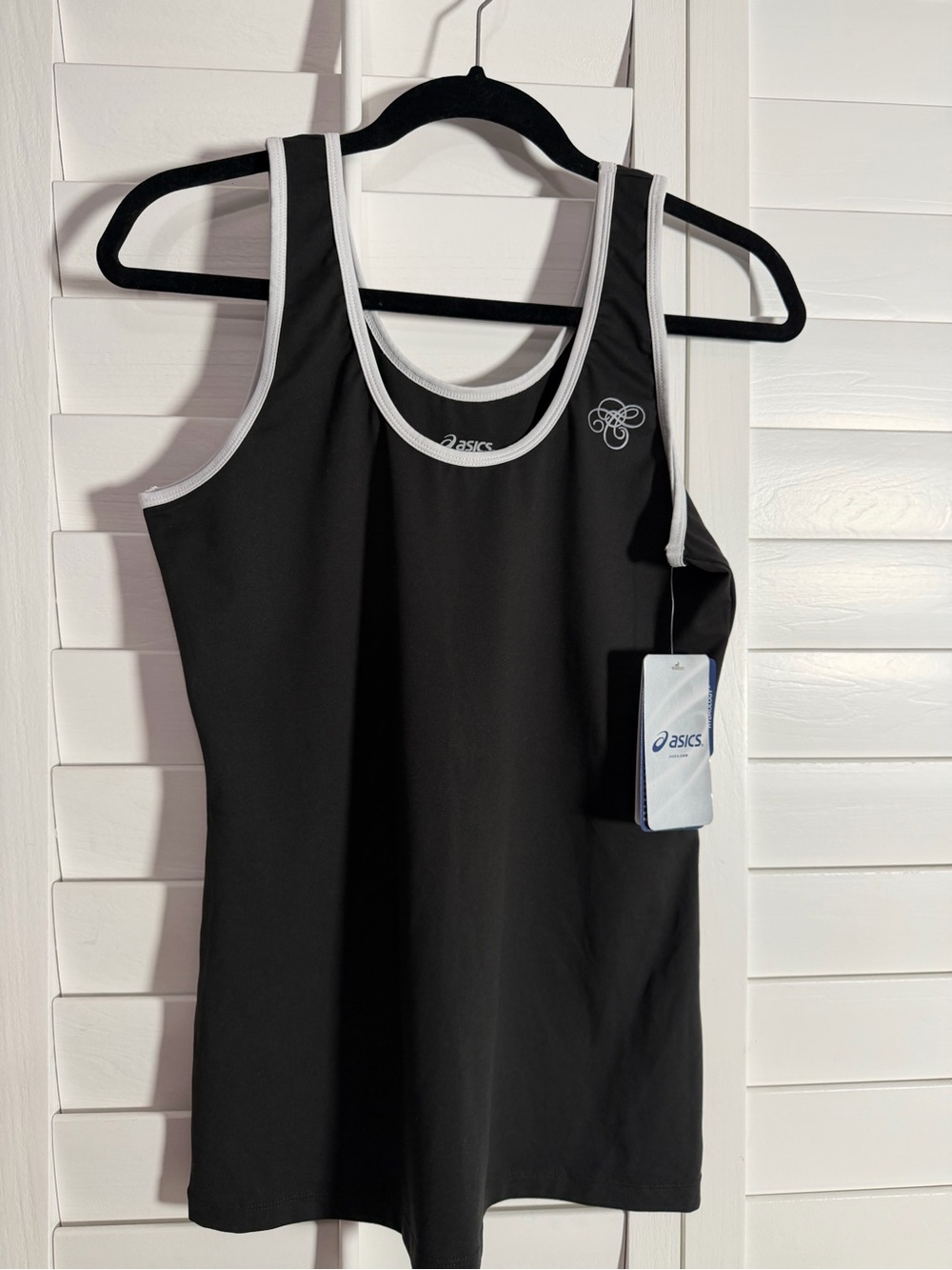 Asics Black Tank with White Trim